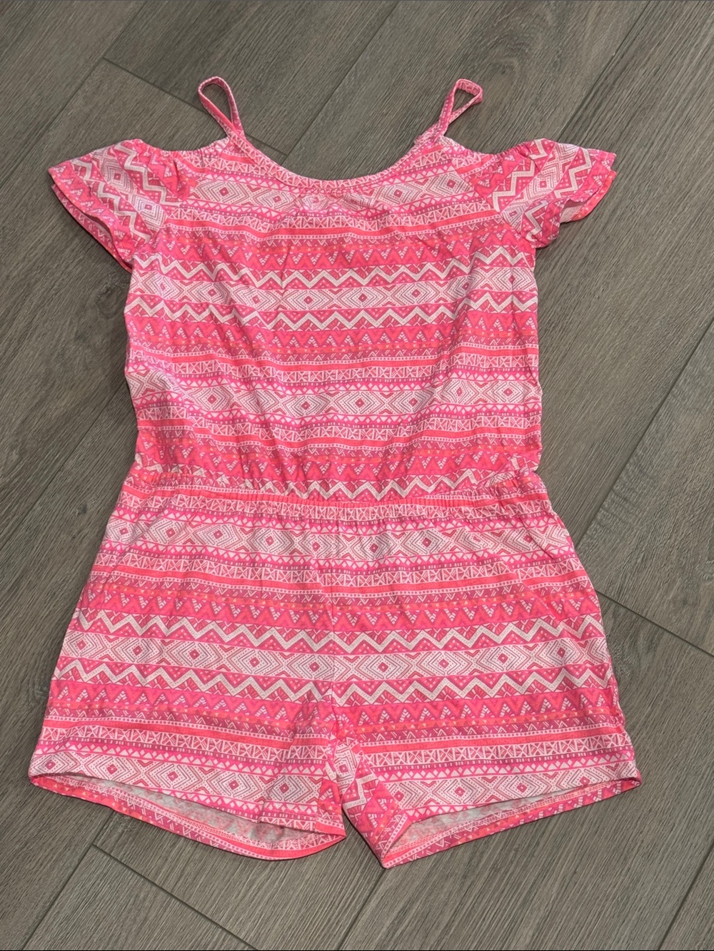 The Children's Place Pink Aztec Cold-Shoulder Romper